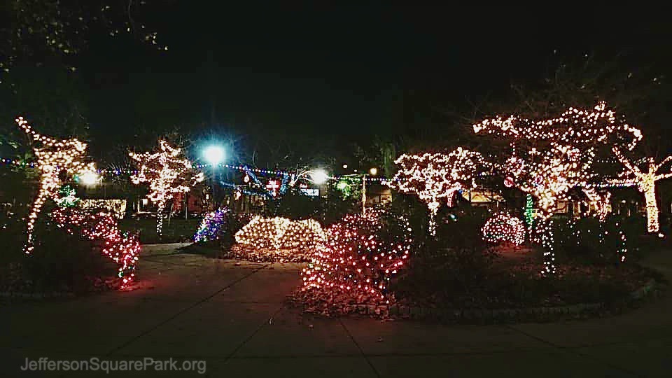 Holiday lights in the park